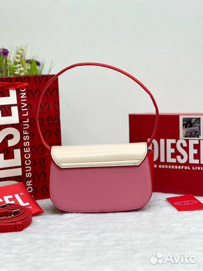 Сумка Diesel 1DR бежево-розовая