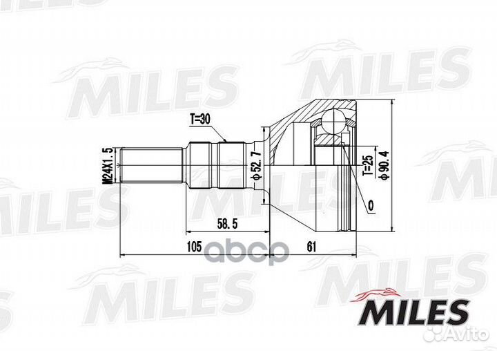Шрус opel vectra C 1.6-2.2 02- нар