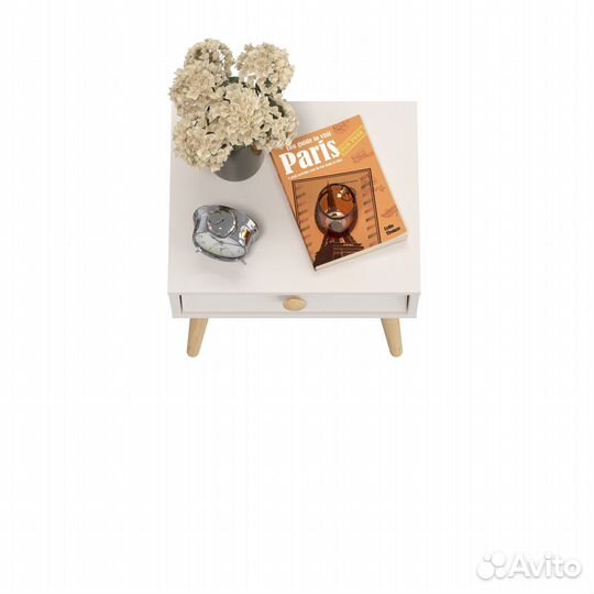 Тумба прикроватная Афина 4-09901, цвет кашемир серый, 45х37х45 см