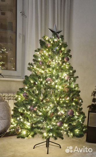 Ель искусственная 150см + игрушки+гирлянда