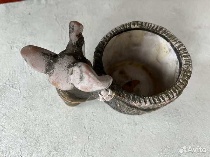 Кашпо слоник керамический