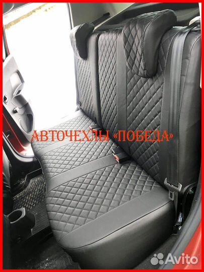 Чехлы Renault Fluence из экокожи чёрные Ромб