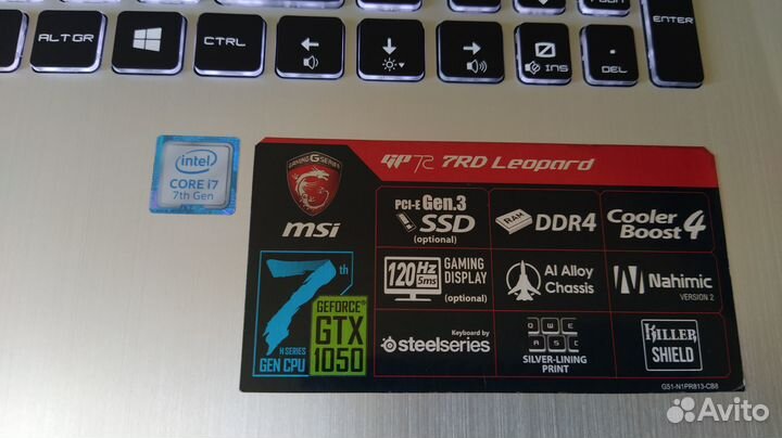 Игровой ноутбук MSI GP72 7RD Leopard (i7, FHD)