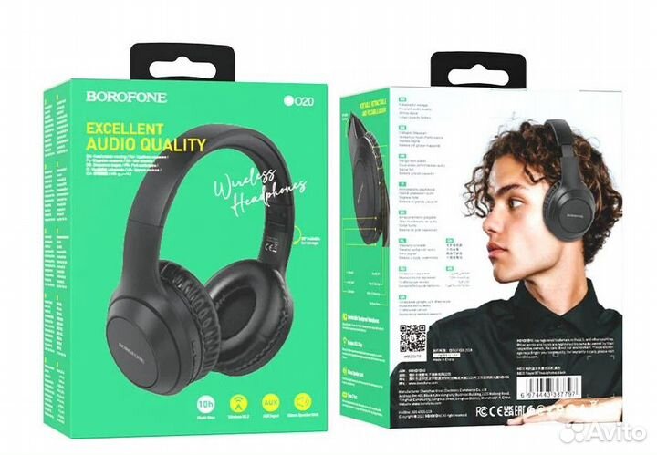 Новые беспроводные наушники Borofone BO20, черные