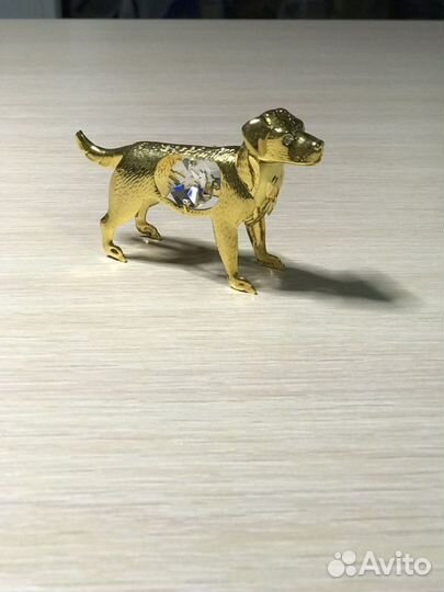 Фигурка Swarovski Собака позолоченная