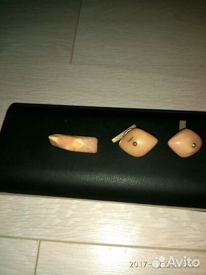 Запонки и брошь янтарь натуральный