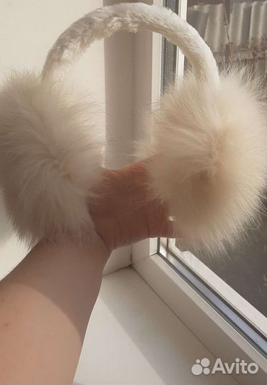 Меховые наушники натуральный мех