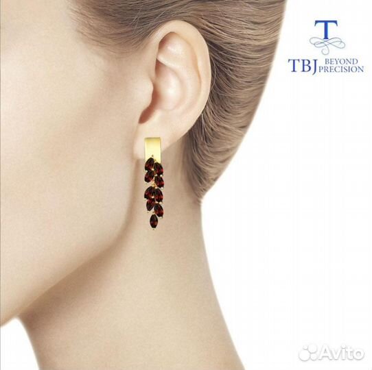 Набор из серебра 925 пробы с гранатом р-р 18