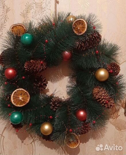 Новогодний венок, поделки и рисунки своими руками