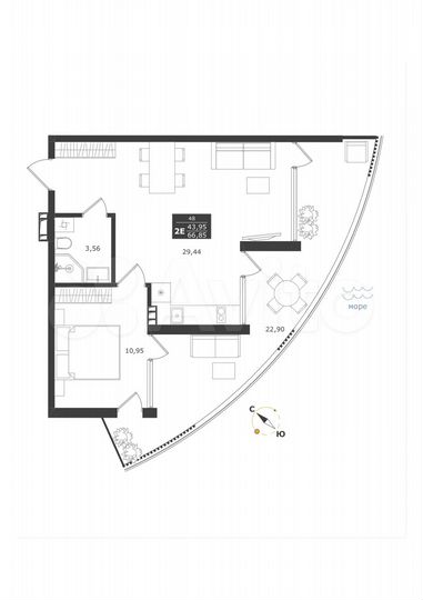 2-к. апартаменты, 67,1 м², 7/11 эт.