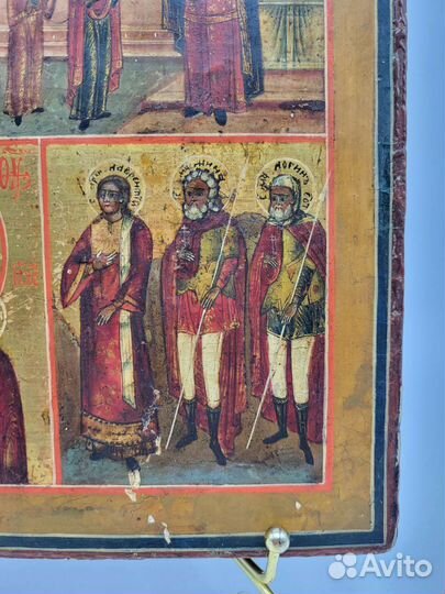 Трехчастная икона Введение Богоматери 19 век