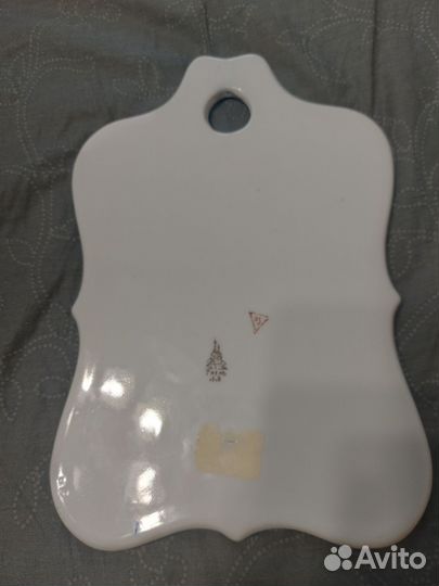 Сырная доска Гжель отделка золото