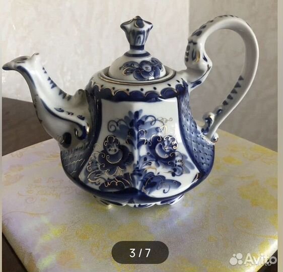 Чайник заварочный фарфоровый «Гжель»