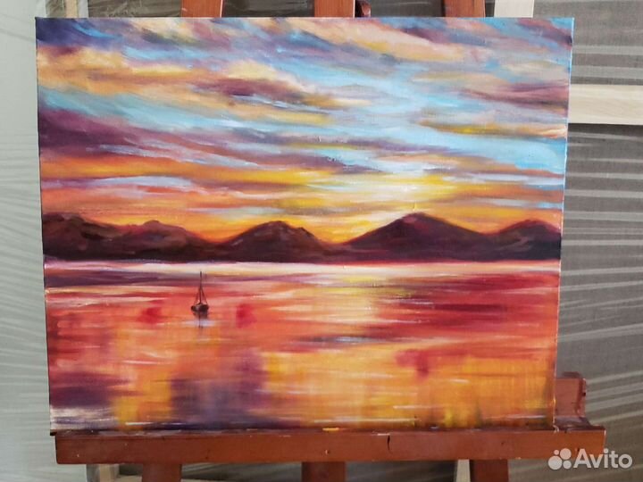 Большая Картина маслом «Пионы»