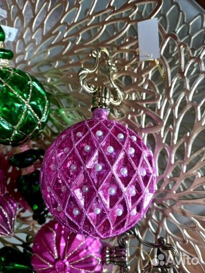 Набор елочных игрушек стекло