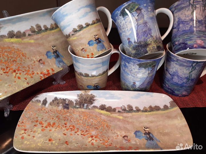 Кружки и блюда с изображением работ К. Моне