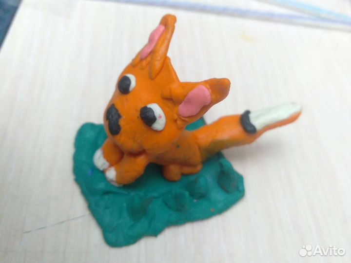 Лисичка из пластилина