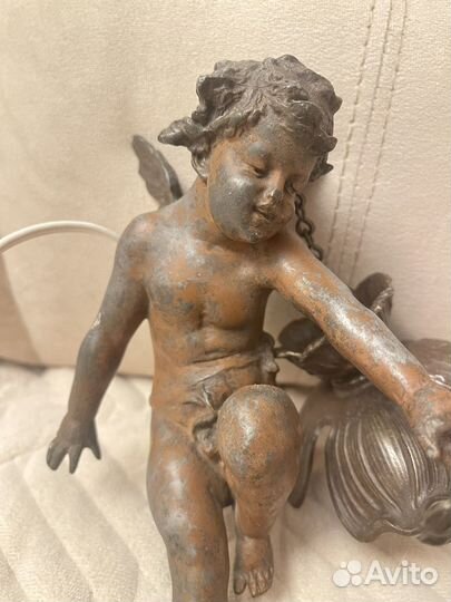 Бронзовый светильник ангелочек 19 век