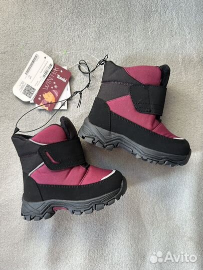 Новые зимние ботинки для девочки 23, шерстяные