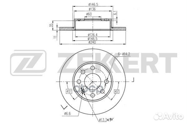 Диск торм. перед. Opel Corsa C 00- bs-5355 Zekkert