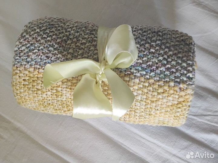 Детский вязаный плед для новорожденных