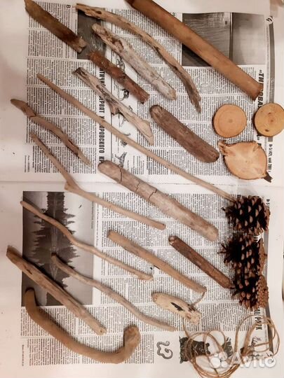 Дрифтвуд, морские палочки для рукоделия