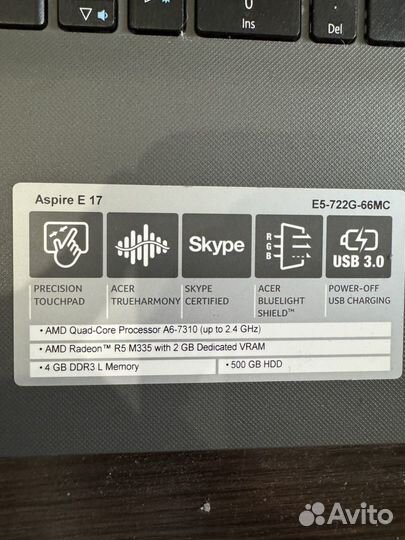 Ноутбук Acer Aspire E5-722G-66MC