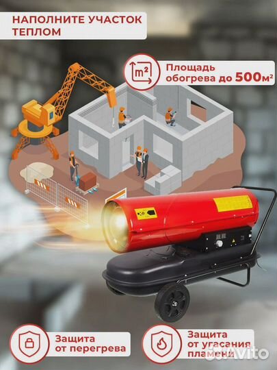 Тепловая дизельная пушка тдп-50000 Ресанта