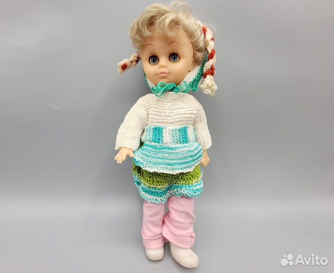 Игрушки СССР Кукла в платье 28 см резина пластик