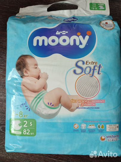 Подгузники Moony extra soft S 82 штуки, Муни 2