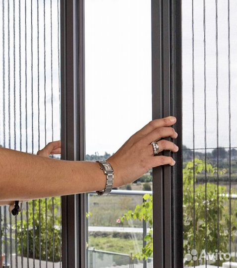 Сетка на окно раздвижная москитная плиссе