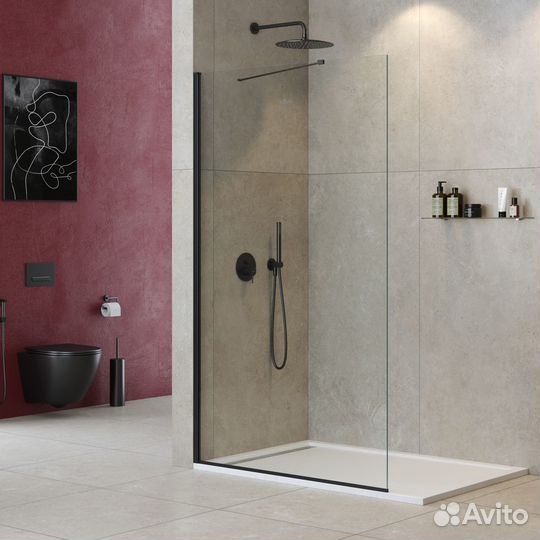 Душ. Стенка Cezares 120 Black liberta-l-1-tb-120