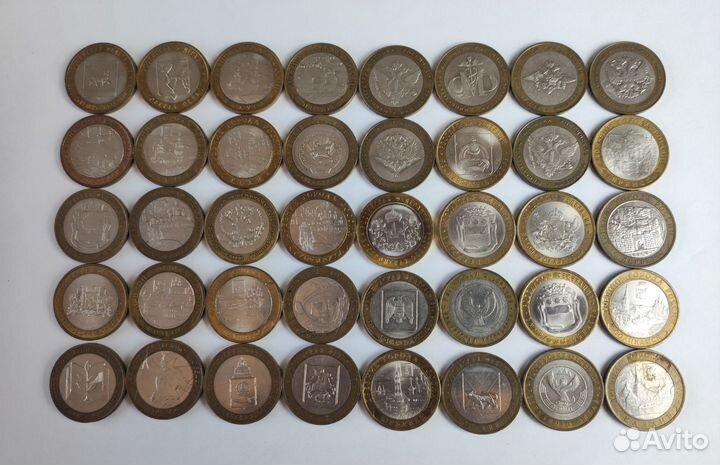 Юбилейные 10 рублей 80шт + альбом