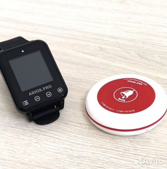 Кнопка вызова официанта и часы пейджер Элит