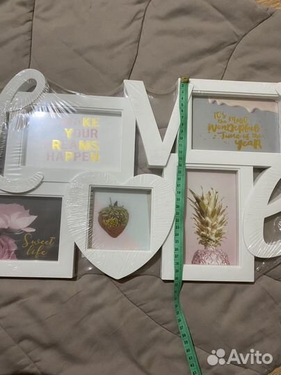 Фоторамка пластмассовая цвет белый love