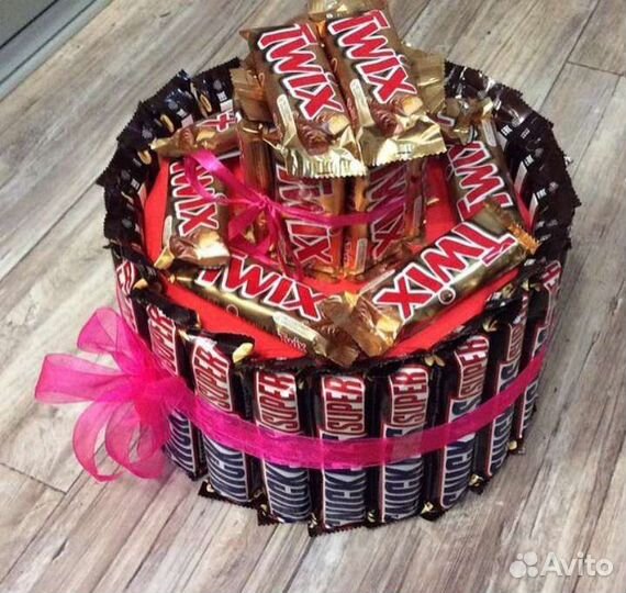 Букет из конфет, букет киндеры, букет из чая