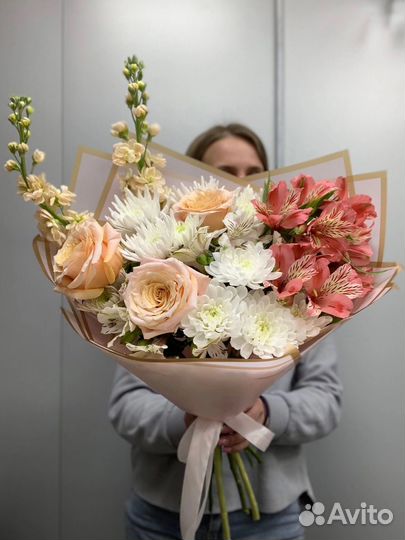 Букет с пионовидной розой