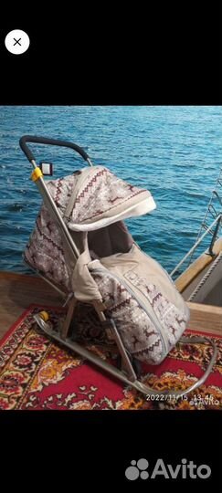 Детские санки коляска с колесами