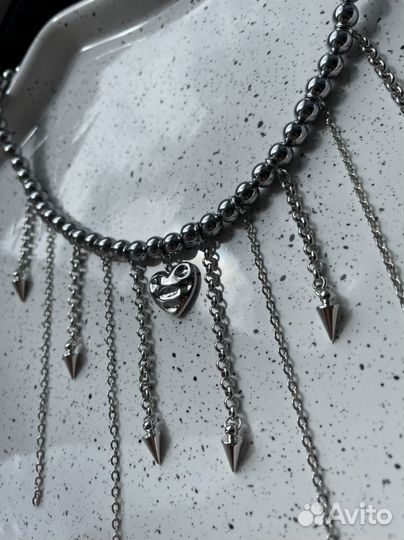 Колье чокер с цепями Pinterest Poison Drop