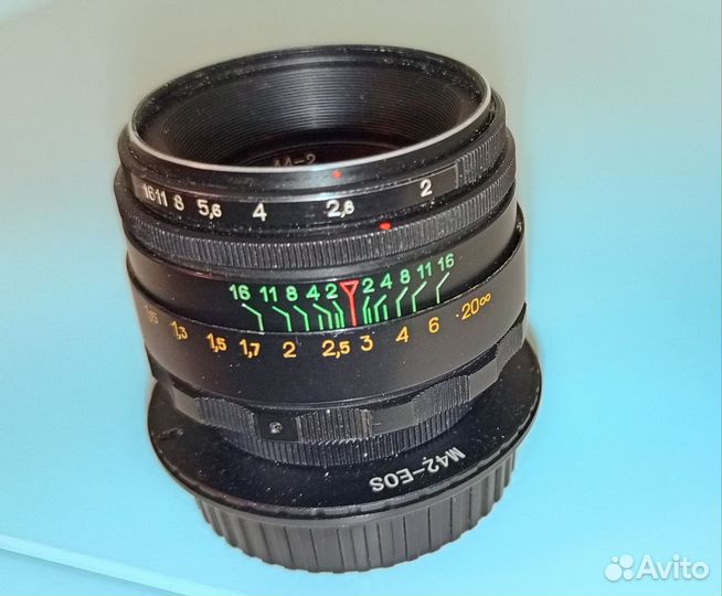 Объектив Гелиос 44-2 с переходником на Canon EF