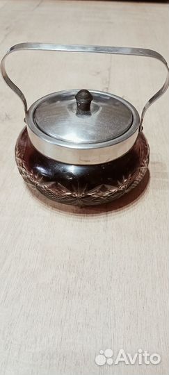 Сахарница цветное стекло СССР