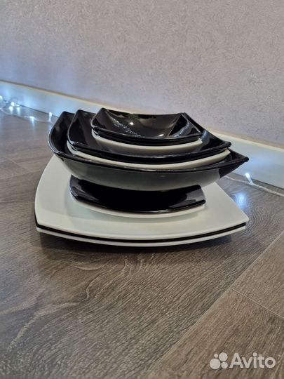 Тарелки luminarc черно-белые