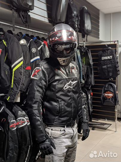 Мотокуртка с защитой AlpineStars текстиль кожа