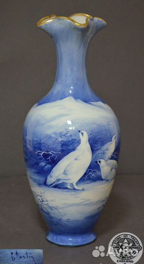 19 век Редкая большая ваза с ручной росписью