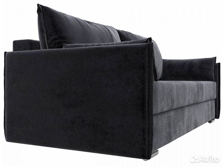 Диван прямой Сайгон, велюр, tower 11 черный