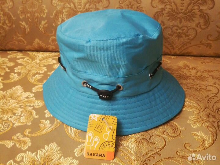Панама летняя, бирюзовая, из плотной ткани