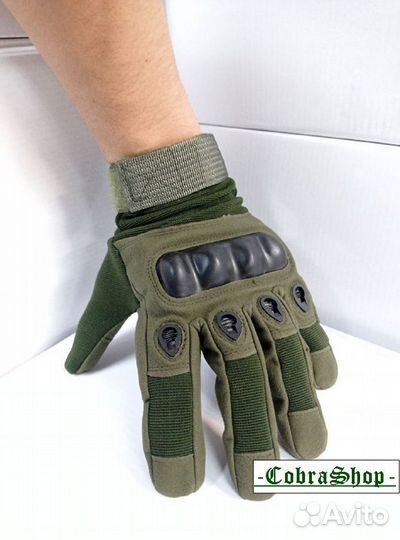 Тактические перчатки с костями Олива