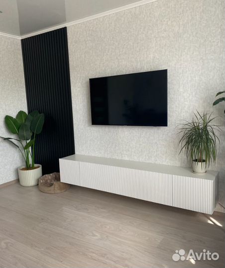 Подвесная тумба под тв новая как IKEA белая