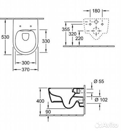 Унитаз подвесной Villeroy&Boch Avento 5656RS01