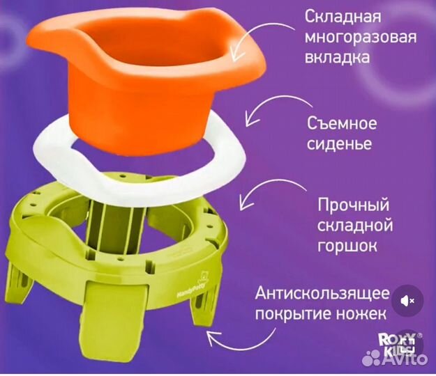 Горшок складной дорожный 3 в 1 HandyPotty